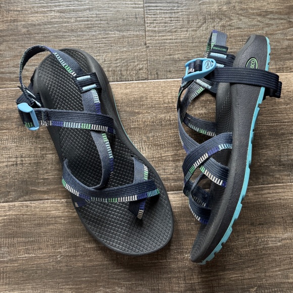Chaco black blue, hiking sandals 11 - Picture 1 of 5